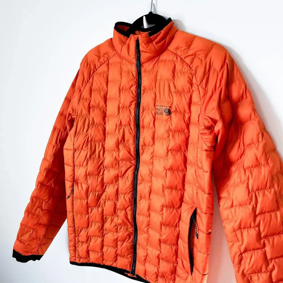 Mountain Hardwear Men's Summiter Down Jacket Small Orange Ultralight Outdoor - Picture 3 of 10